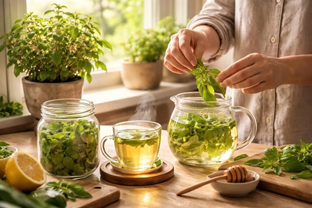 découvrez comment intégrer le basilic sacré (ocimum sanctum) dans votre routine quotidienne pour profiter de ses bienfaits naturels sur la santé et le bien-être.