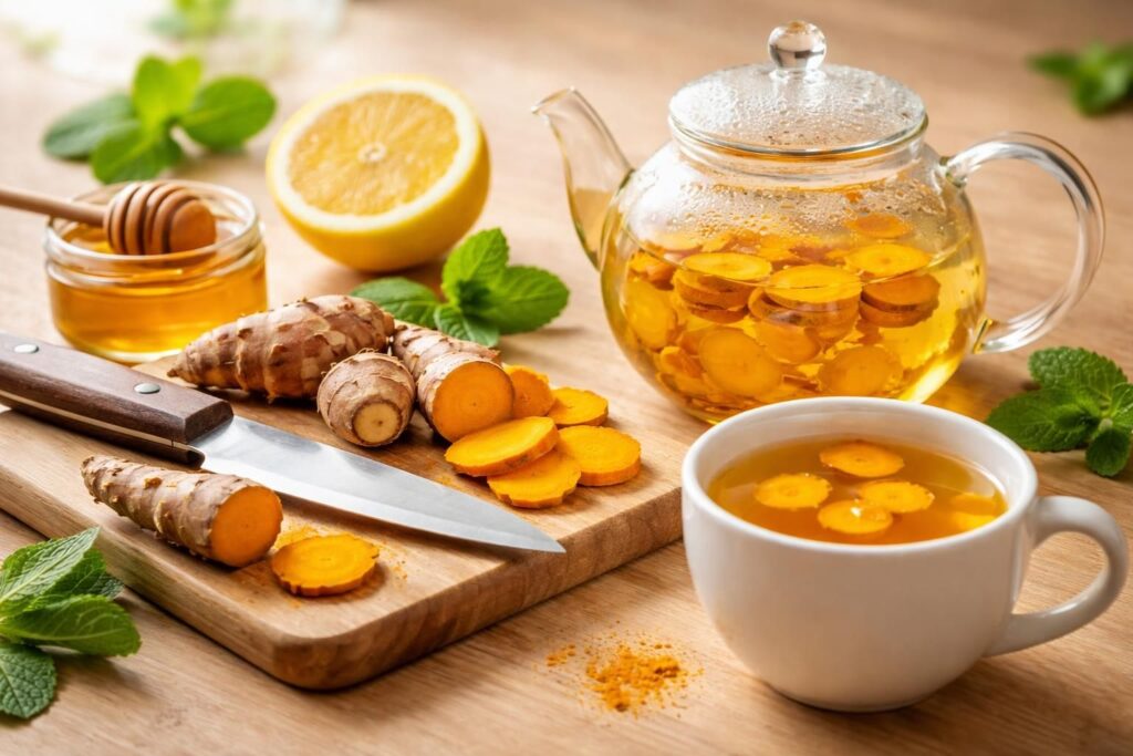 apprenez à préparer un thé détoxifiant avec du curcuma frais pour purifier votre corps et booster votre bien-être au quotidien.