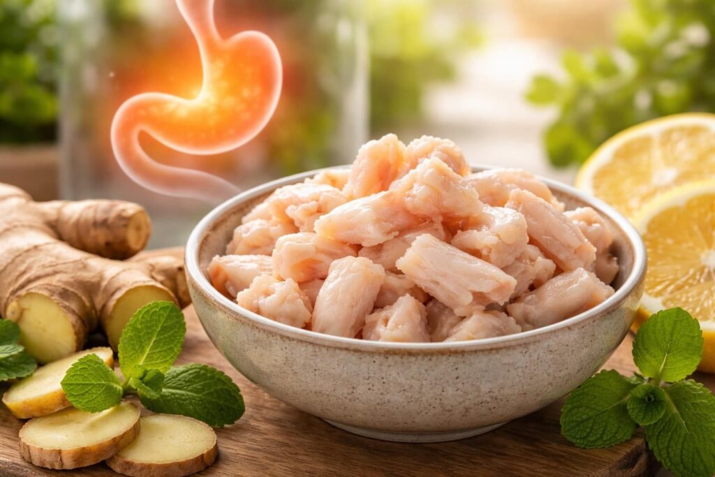découvrez les bienfaits du cartilage de poulet pour améliorer votre santé digestive et favoriser un meilleur confort intestinal.