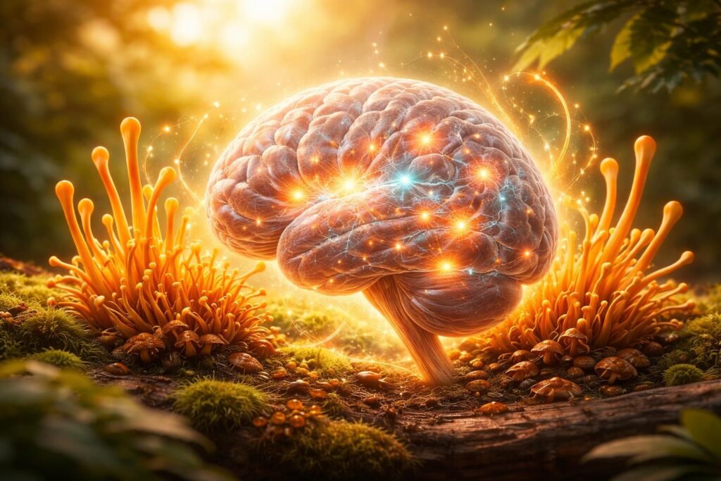 découvrez comment les cordyceps améliorent la santé cérébrale en favorisant la mémoire, la concentration et en réduisant l'anxiété pour un meilleur équilibre émotionnel.