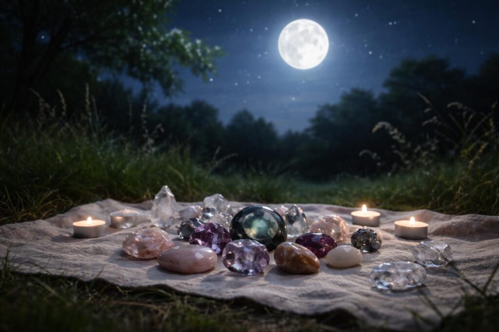 découvrez une méthode simple et efficace pour recharger vos pierres pendant la pleine lune, en harmonie avec les cycles naturels pour revitaliser leur énergie.