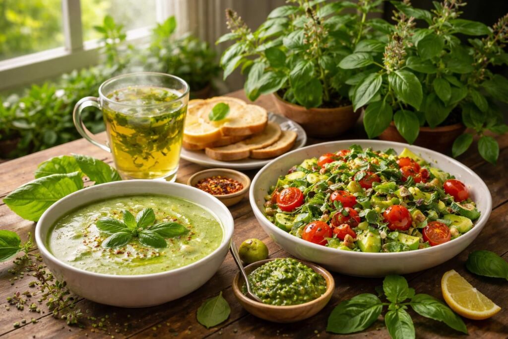 découvrez nos recettes savoureuses à base de plant ocimum sanctum tulsi, une herbe aux multiples bienfaits pour égayer vos plats et votre santé.