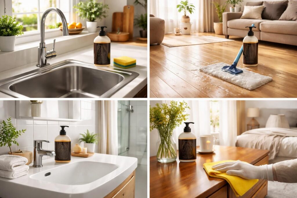 découvrez comment utiliser le savon noir liquide efficacement grâce à notre guide clair pièce par pièce, pour un nettoyage naturel et écologique de toute la maison.