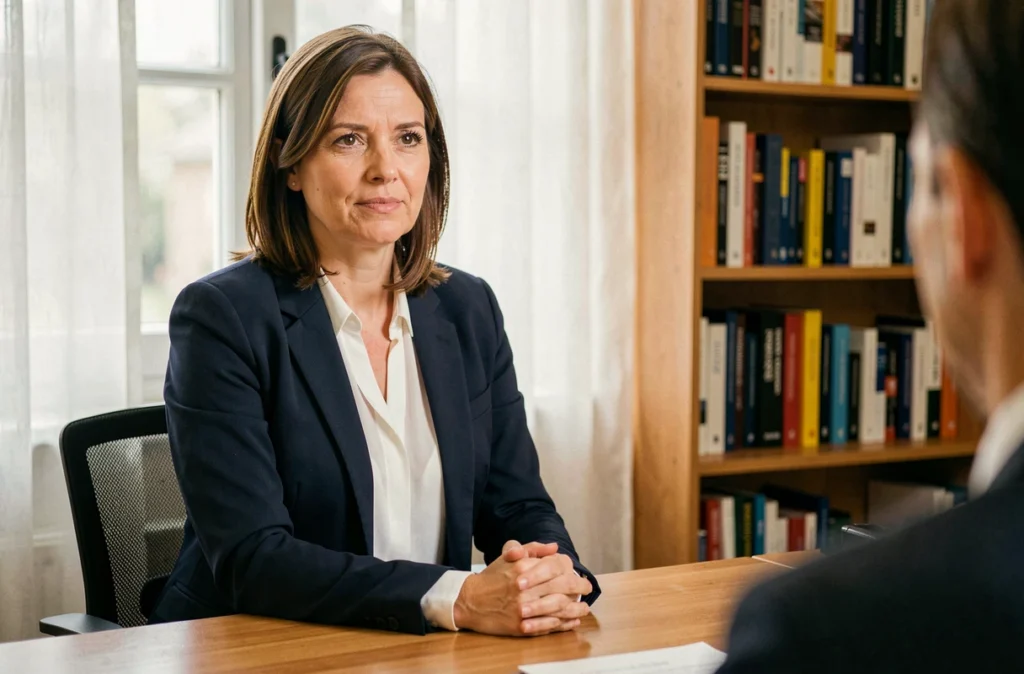Psychologue Magali Chalumeau en consultation dans son cabinet à Château-Gontier-sur-Mayenne