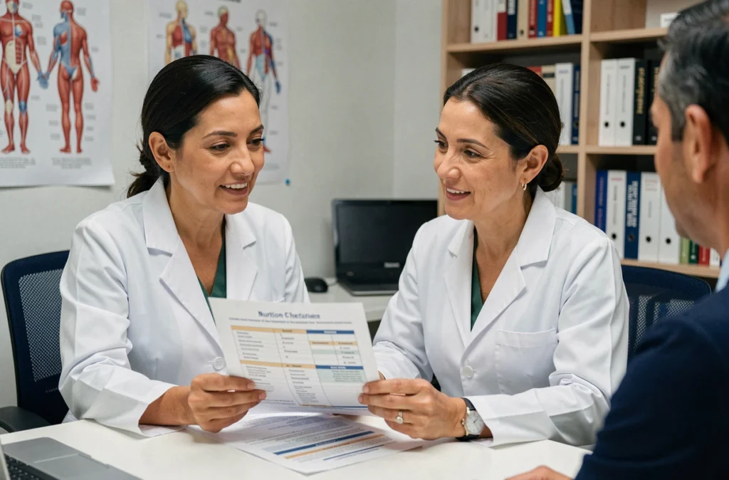 Consultation médicale entre une diabétologue et une patiente pour établir un plan de prévention des complications du diabète de type 2