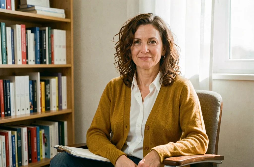 Gwenaëlle Le Martelot, psychologue clinicienne, en séance dans son cabinet au Mans
