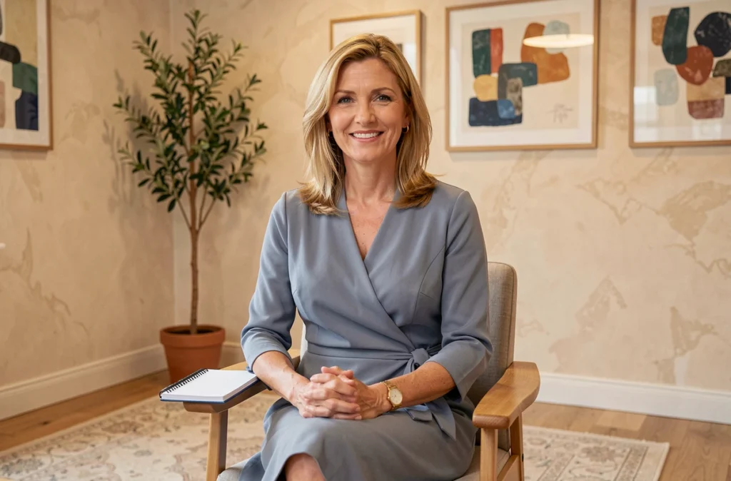 Julie Launay, psychologue clinicienne, dans son cabinet de consultation à Angers
