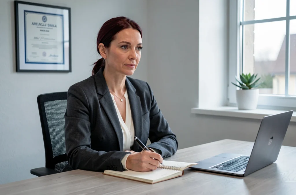 Nathalie Clavère, psychologue du travail, en consultation professionnelle à Angers